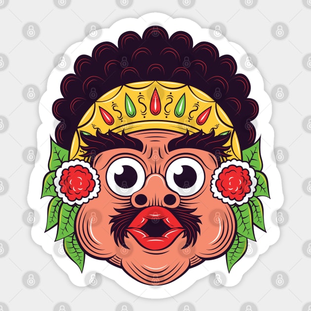 Balinese Mask Sticker by yudabento